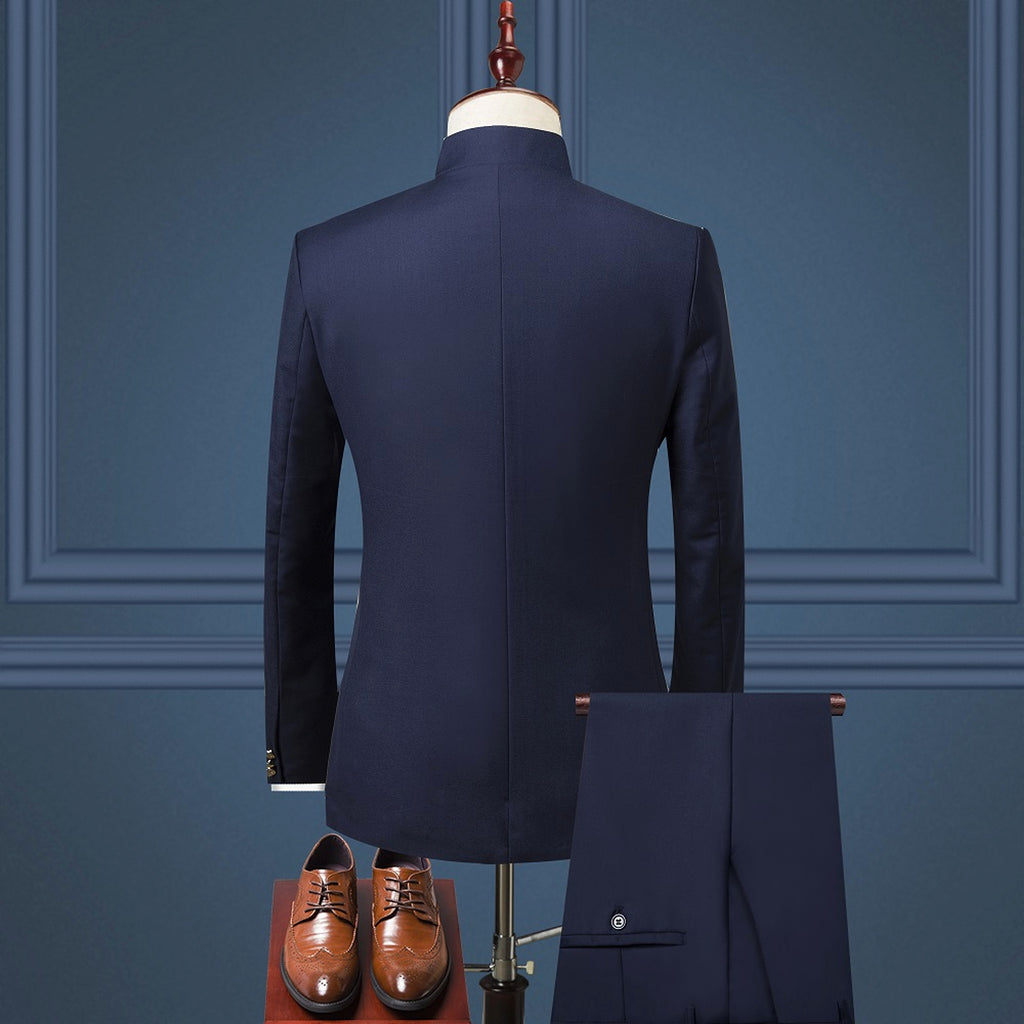 RegentForm™ – 3-Piece British Stand Collar Suit - enhanced image 8