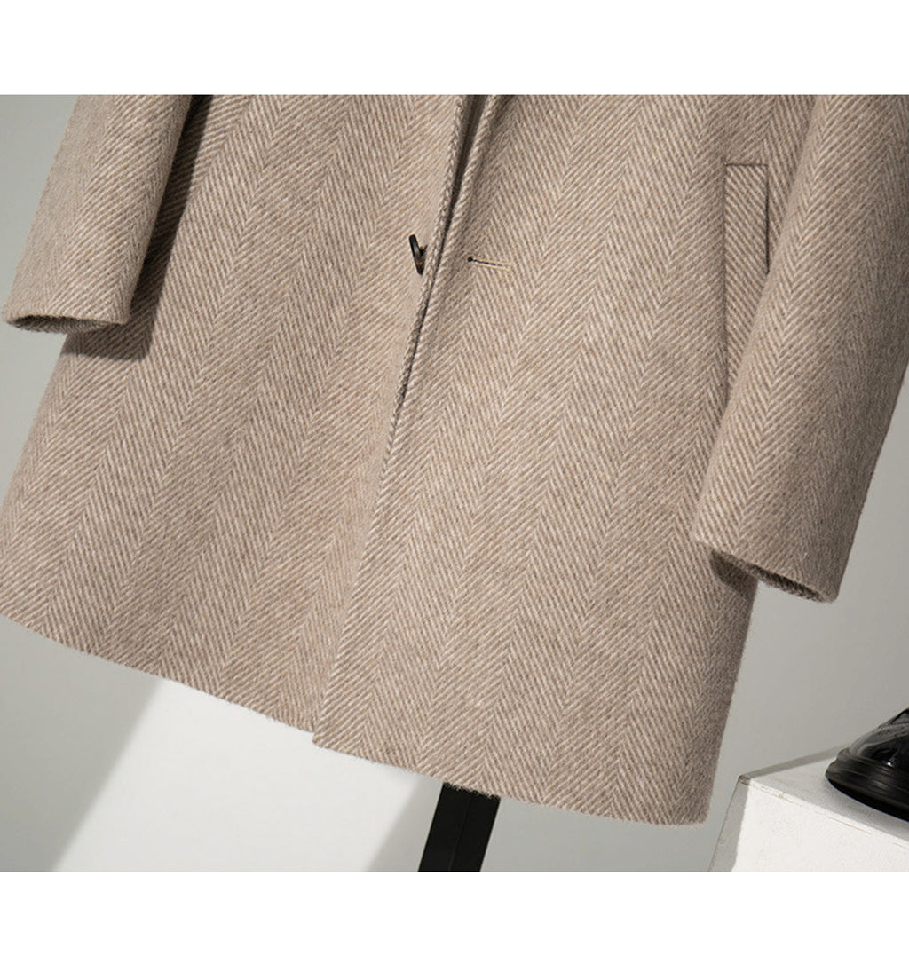 MetroElite™ Men's Wool Coat – Premium Herringbone Winter Edition - enhanced image 8