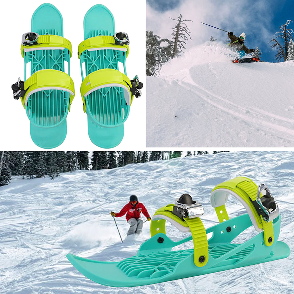 Mini Ski Skates Portable Short Skiboard Adjustable Skates For Snow - enhanced image 8