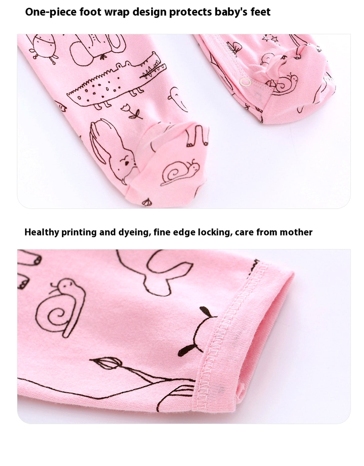 MiniSnug™ – Long Sleeve Baby Romper with Animal Print - enhanced image 8