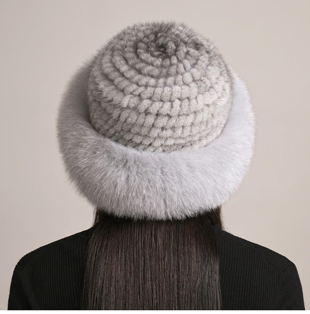 Mink Hair Hat Lady Braided Fur Winter Winter - enhanced image 8
