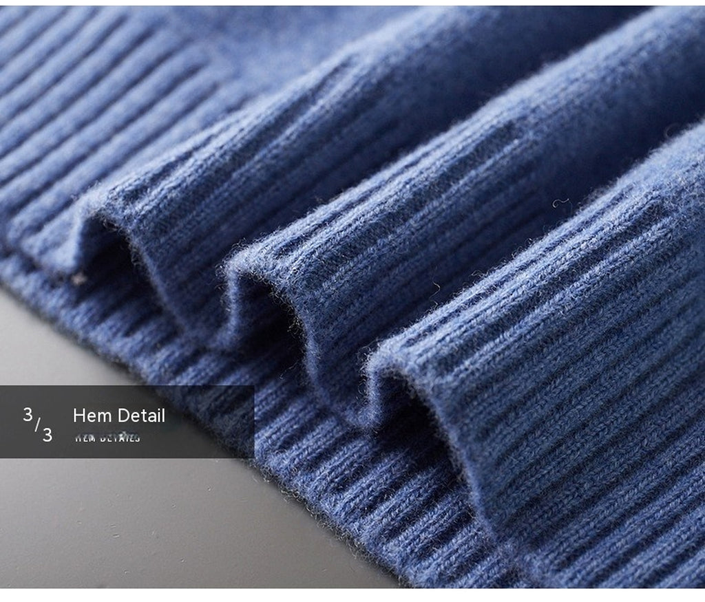 Mock Neck Sweater Men's Pure Wool - enhanced image 8