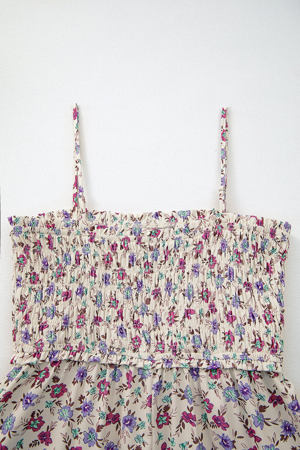 Multicolour Bohemian Ditsy Floral Smocked Fit Flare Sundress - enhanced image 8