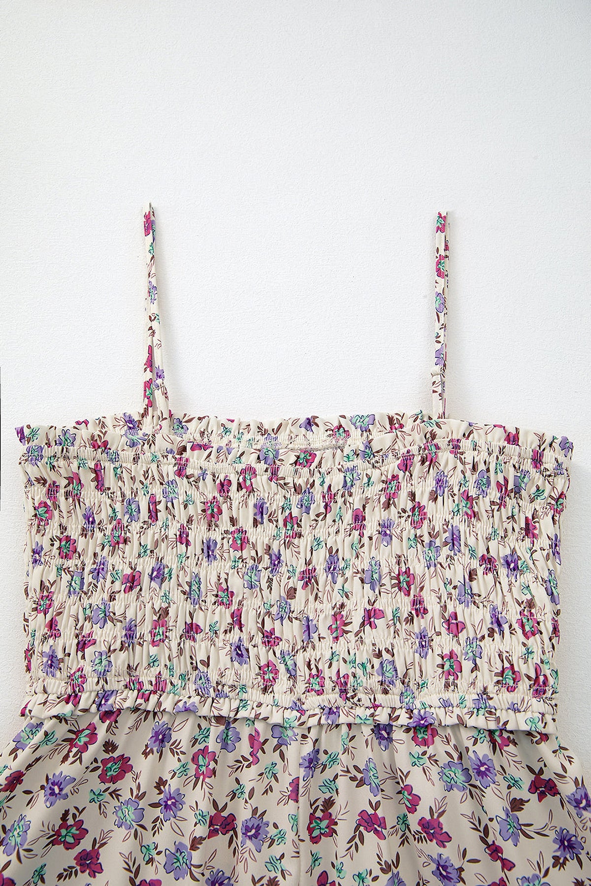 Multicolour Bohemian Ditsy Floral Smocked Fit Flare Sundress - enhanced image 8