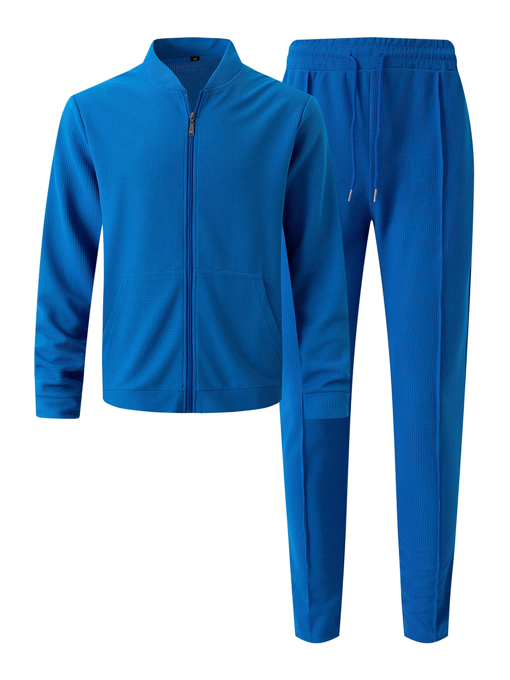 New Waffle Baseball Uniform Pocket Zipper Jacket Coat Set - enhanced image 8