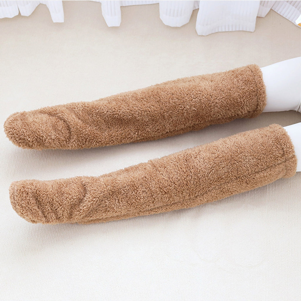 Over Knee High Fuzzy Long Socks Winter Warm Cold Leg Knee Joint Cold-proof Stockings Home Floor Sleeping Socks - enhanced image 8