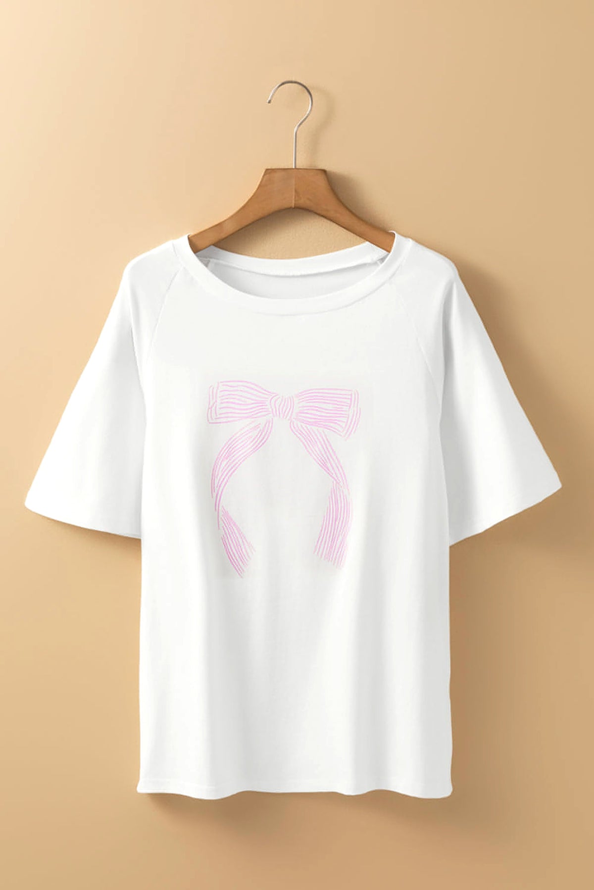 Pink Bow Knot Print Loose Fit Two Piece Casual Lounge Set - enhanced image 8