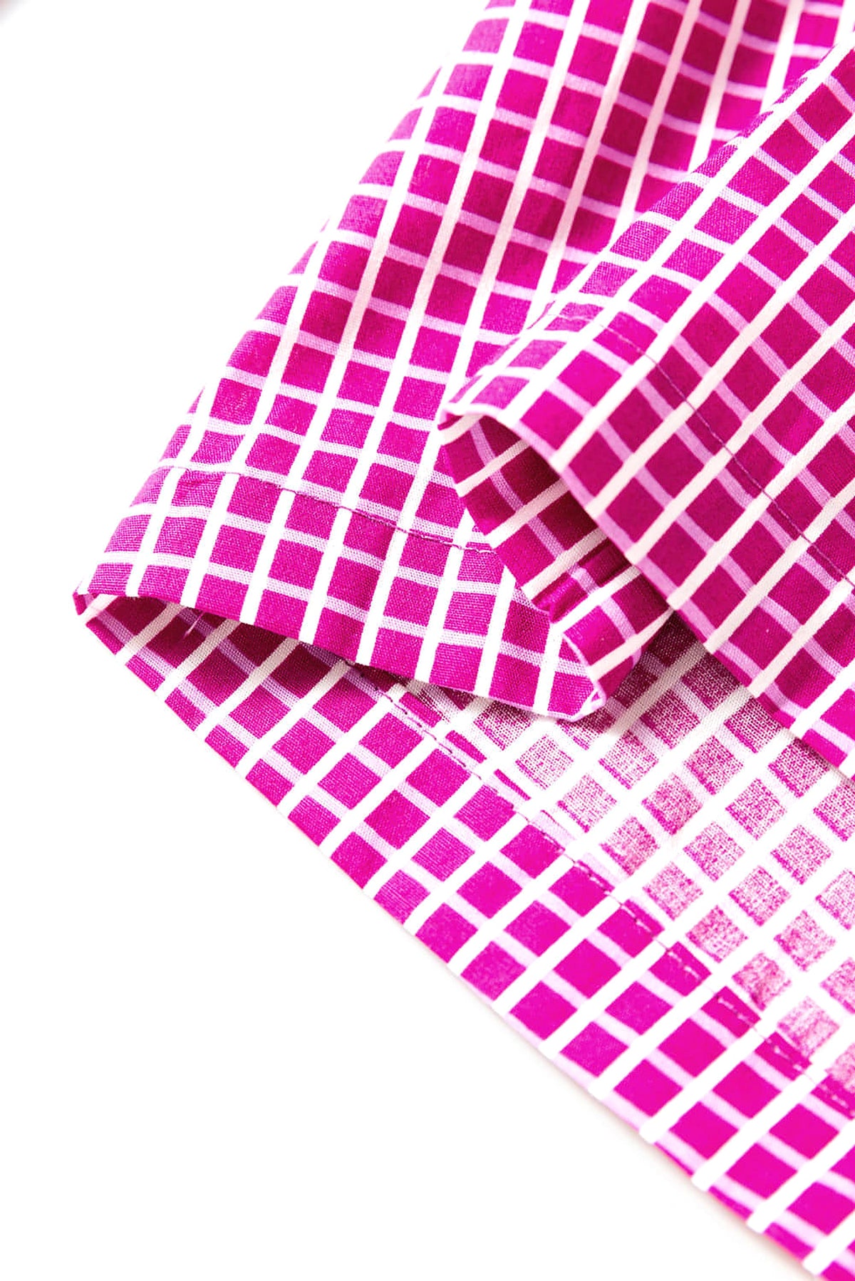 Pink Plaid Print Drawstring High Waist Wide Leg Casual Pants - enhanced image 8