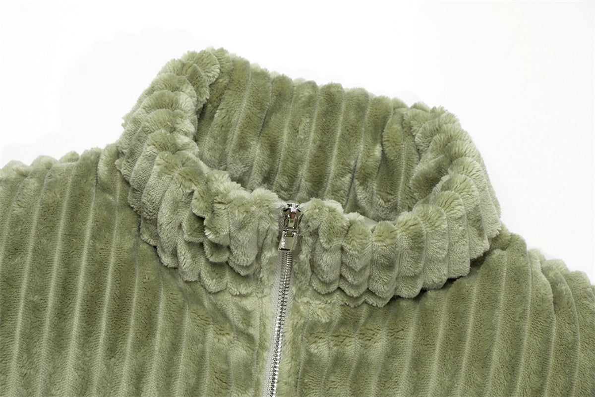 Polar Plush Stand-up Collar Cotton-padded Coat Men's Winter Loose Casual Pure Color Thickened Vest - enhanced image 8
