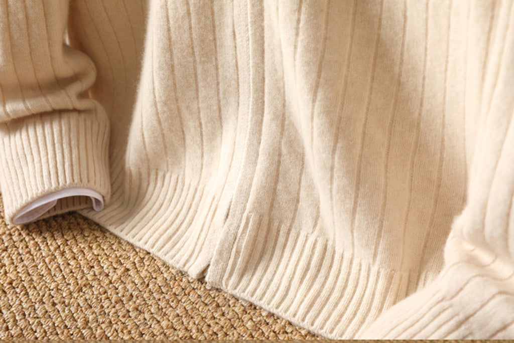 Pure Wool Sweater Men's Lapel Full Zipper - enhanced image 8