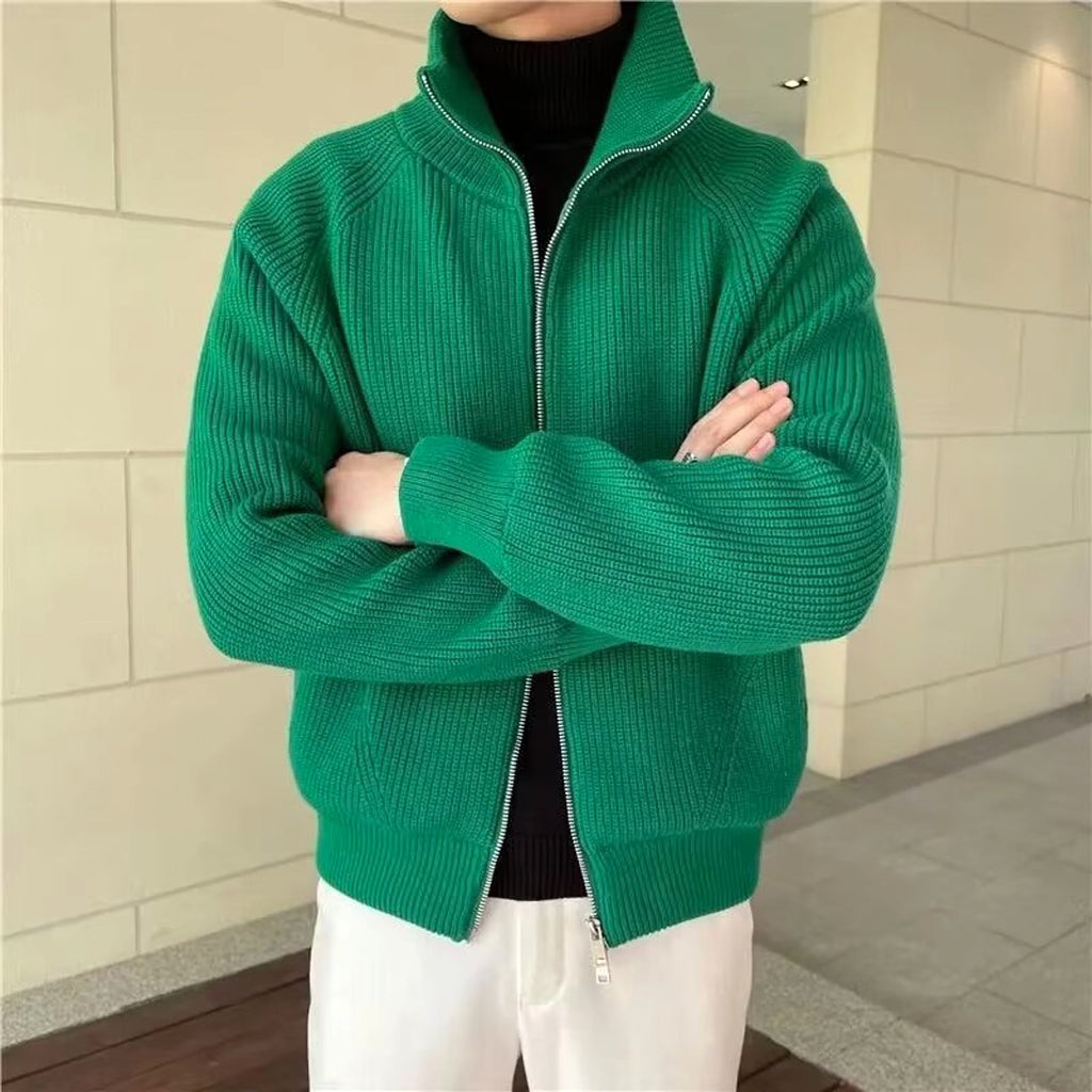 Rabbit Fur Modal Men's Cardigan - enhanced image 8