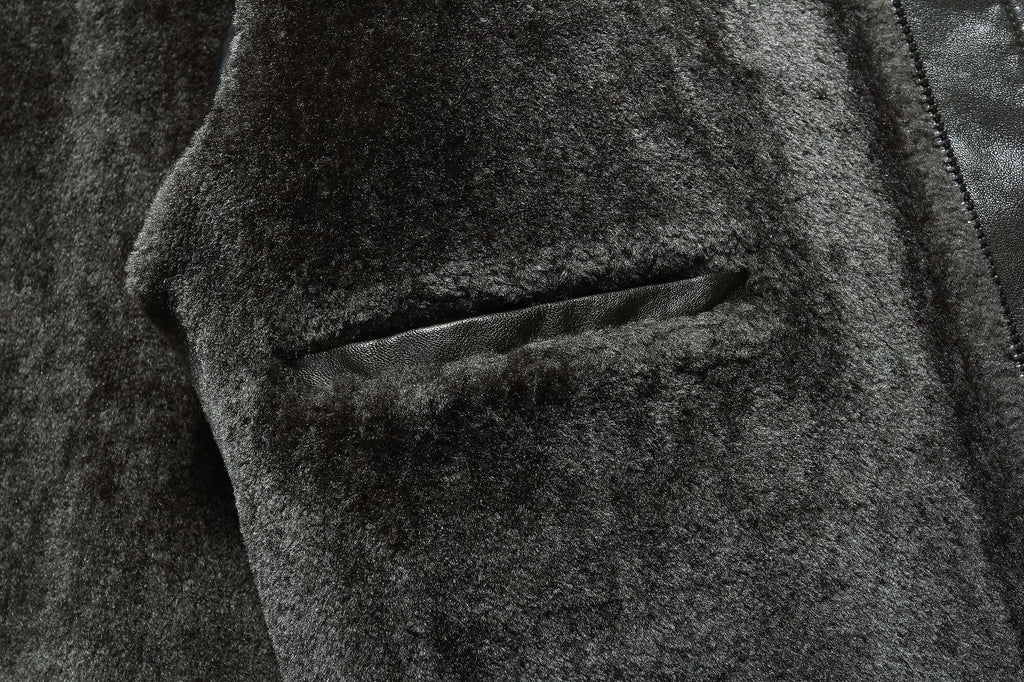 Real Leather Men's Winter Jacket – Thickened & Fleece-Lined Elegance - enhanced image 8