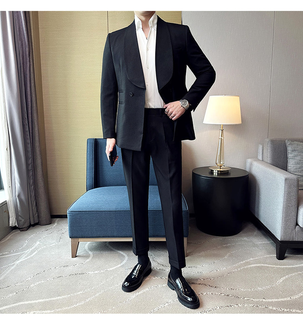 RoyalElite™ Men's Suit – Double-Breasted Business Elegance - enhanced image 8