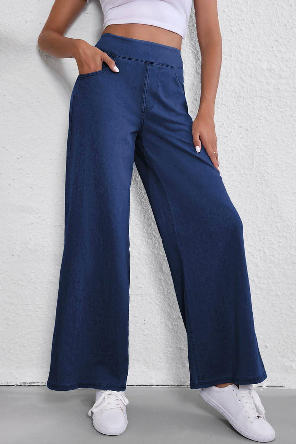 Sail Blue Medium Wash Straight Leg Loose Casual Jeans - enhanced image 8