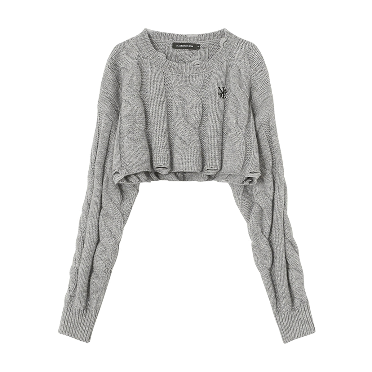 Short Long Sleeve Lazy Wind Pullover Knit Sweater Spice Girl Crew Neck Top Women - enhanced image 8