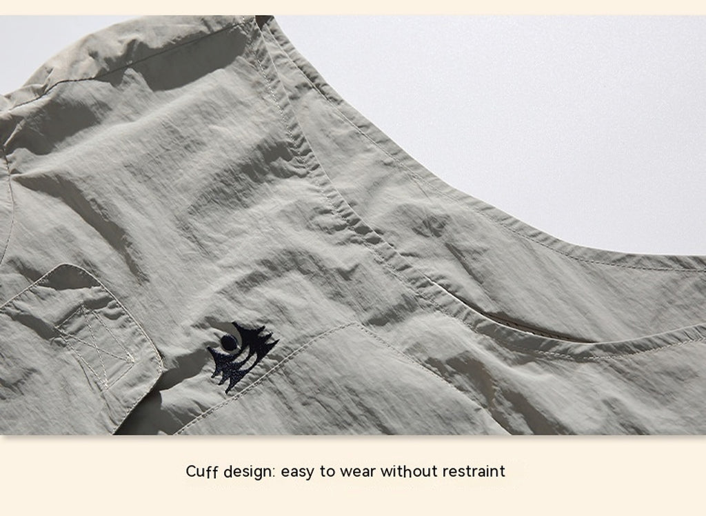 Side Release Buckle Embroidered Hooded Short Vest - enhanced image 8