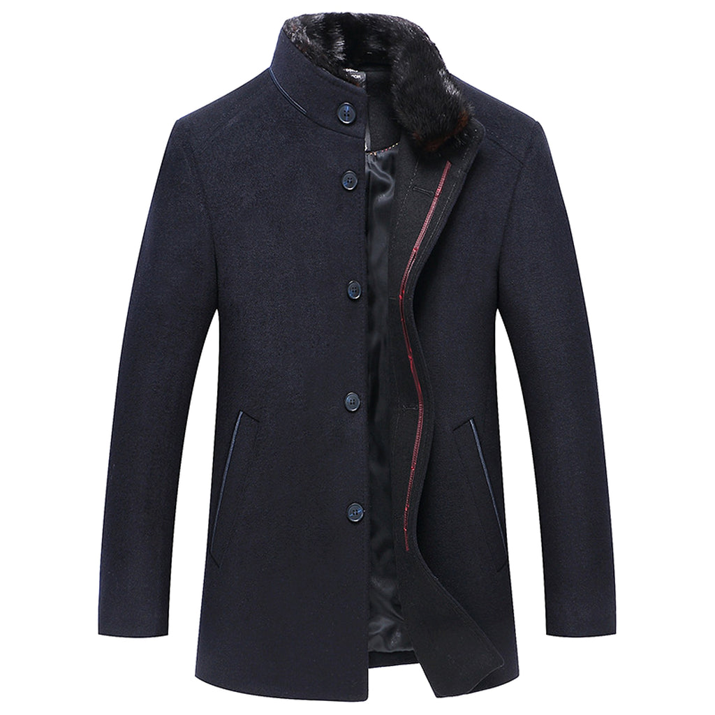 NordWool™ – Minimalist Stand Collar Wool Coat - enhanced image 8