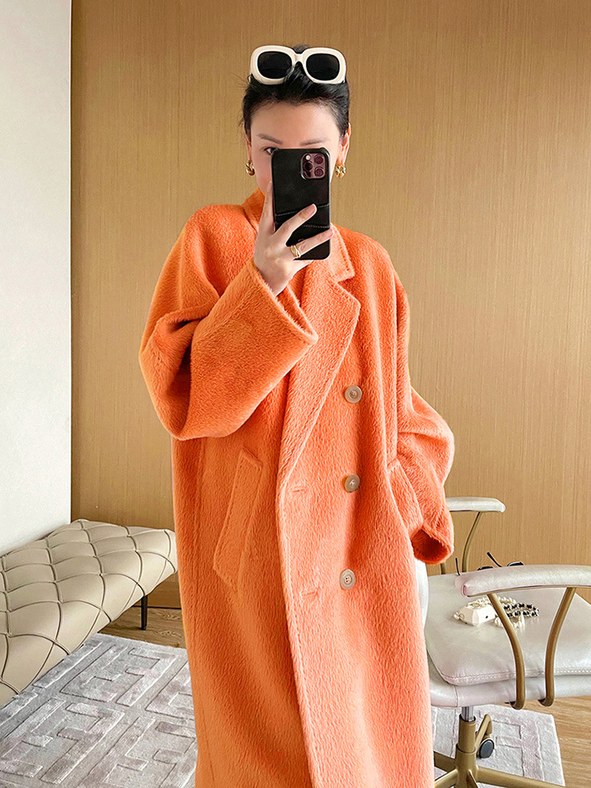 Solid Sail Sheep Camel Coat – Luxury & Warmth for Winter Elegance - enhanced image 8
