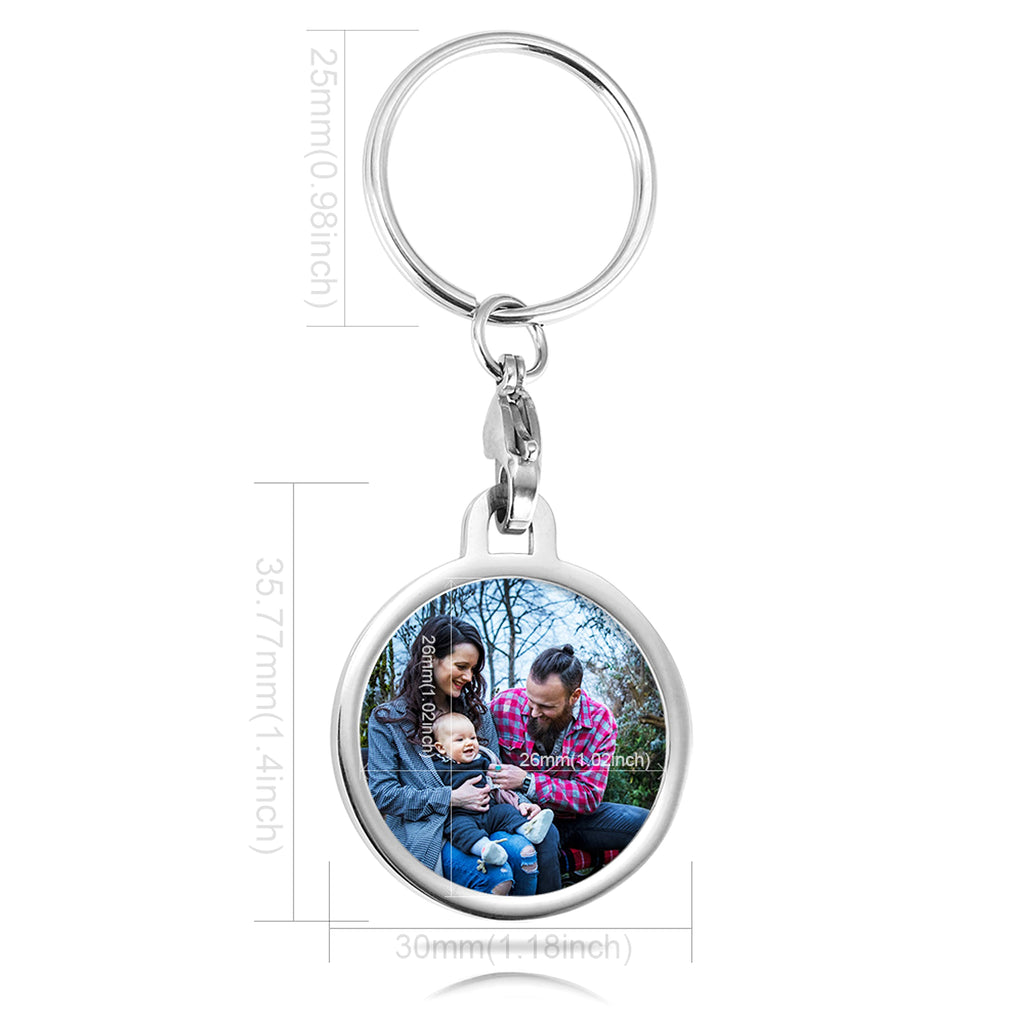 Personalized Stainless Steel Photo Keychain – Custom Gift for Loved Ones - enhanced image 8