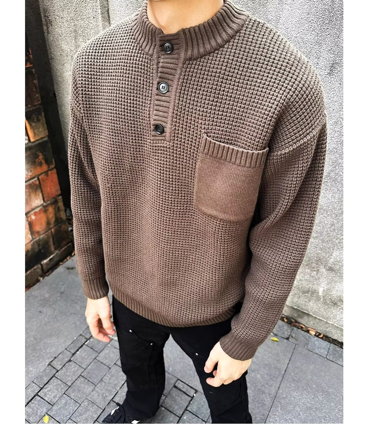 Sweater Men's Long-sleeved Knitted Top - enhanced image 8