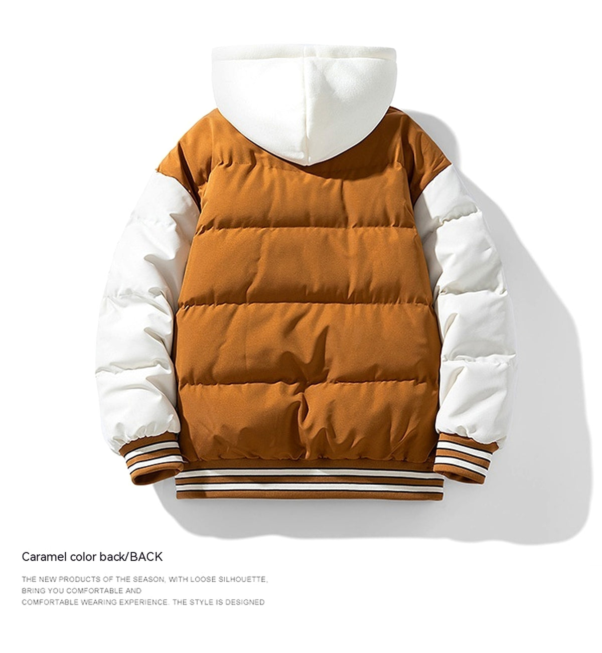 Thickened Down Cotton Jacket With Hood And Two Fake Pieces Men - enhanced image 8