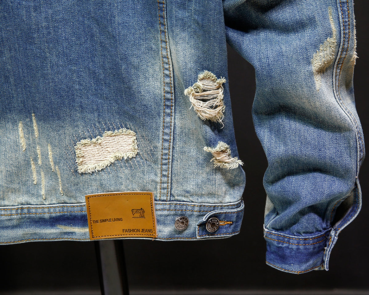 A.1 Washed Denim Jacket Tops Outerwear Men - enhanced image 8