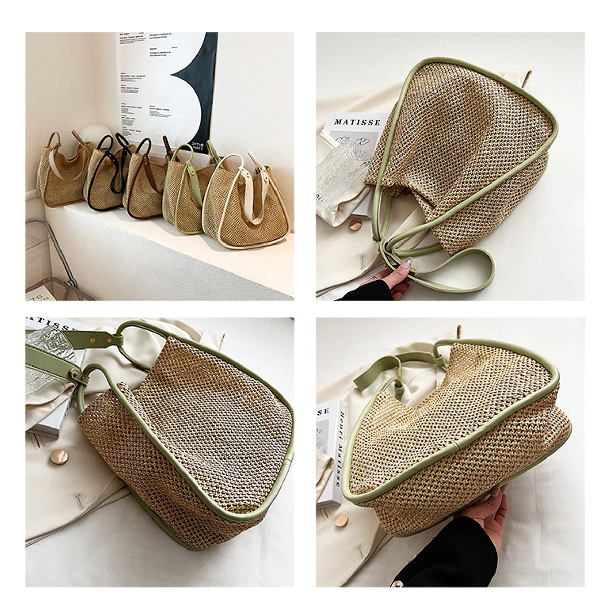 WeaveEase™ – Two-Tone Contrast Woven Shoulder Bag - enhanced image 8