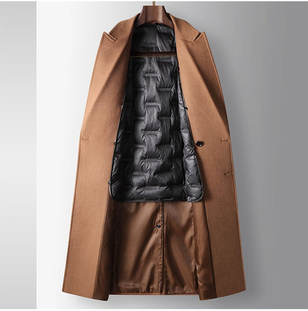 White Duck Down Liner Warm Woolen Coat - enhanced image 8