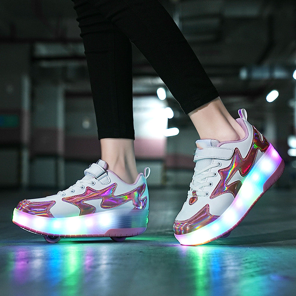 Women Fashion Removable Charging With Lights Light-emitting Roller Skates - enhanced image 8