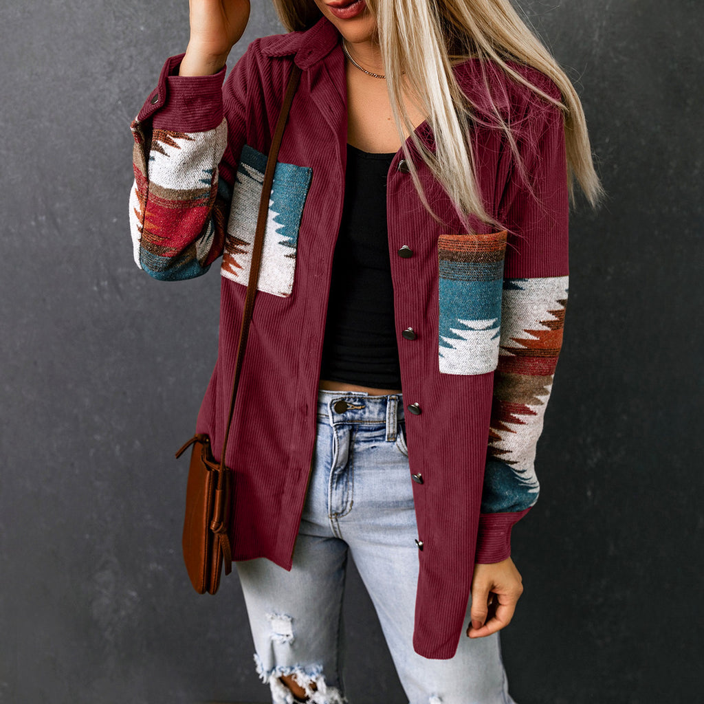 Women's Corduroy Casual Cardigan Coat Jacket - enhanced image 8
