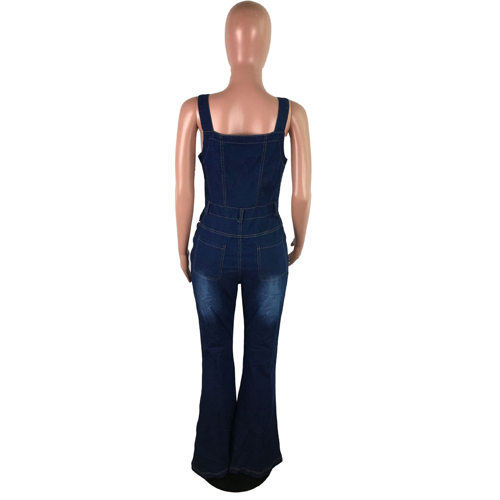 Women's Fashion Casual Denim Jumpsuit - enhanced image 8