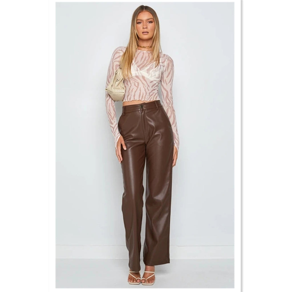 Women's High Elastic PU Leather Pants (Jeans) - enhanced image 8