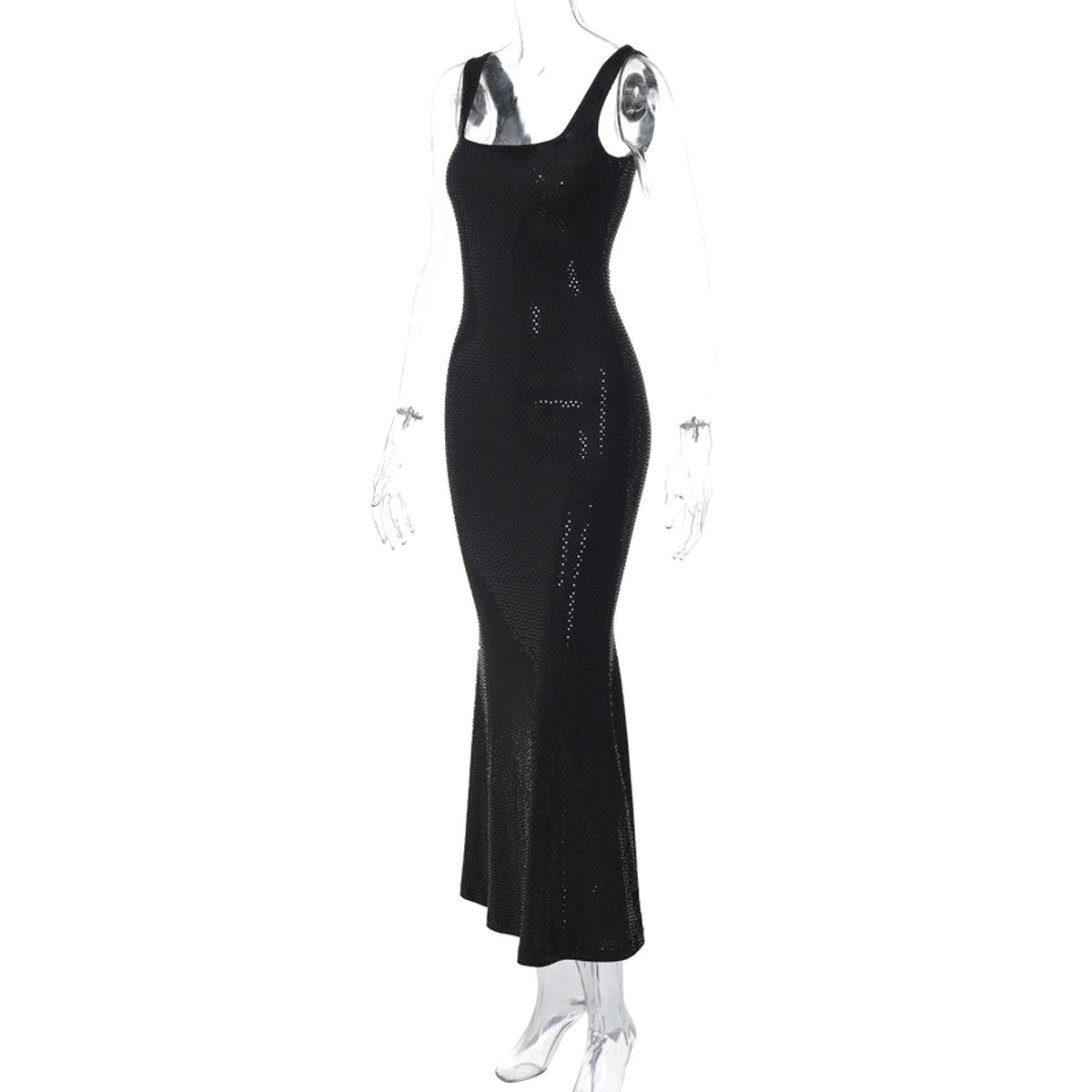 Women's Low-cut U-neck Sequin Hot Drilling Hip Spaghetti Straps Dress - enhanced image 8