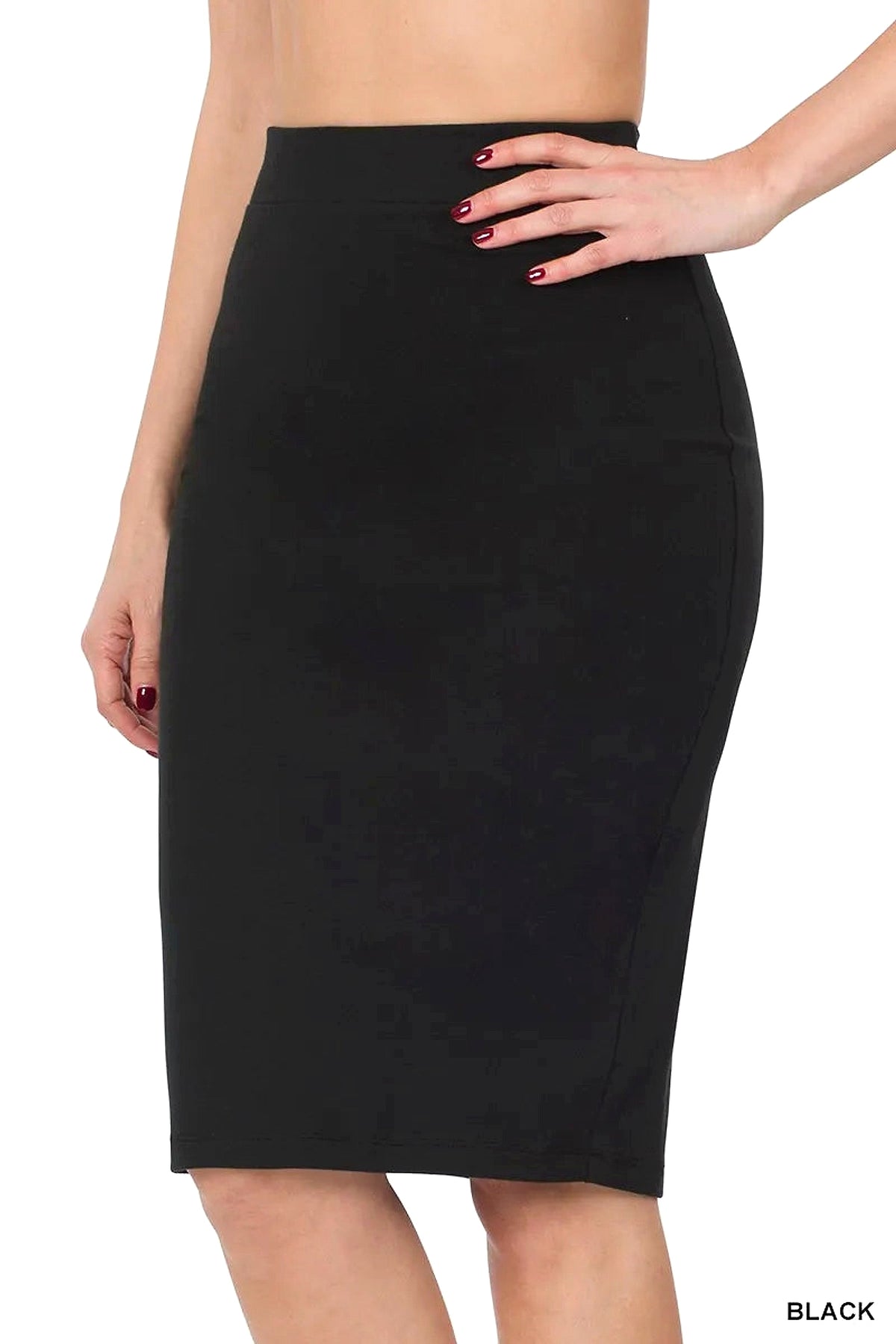 Zenana Premium Cotton Basic Knee Skirt - enhanced image 8