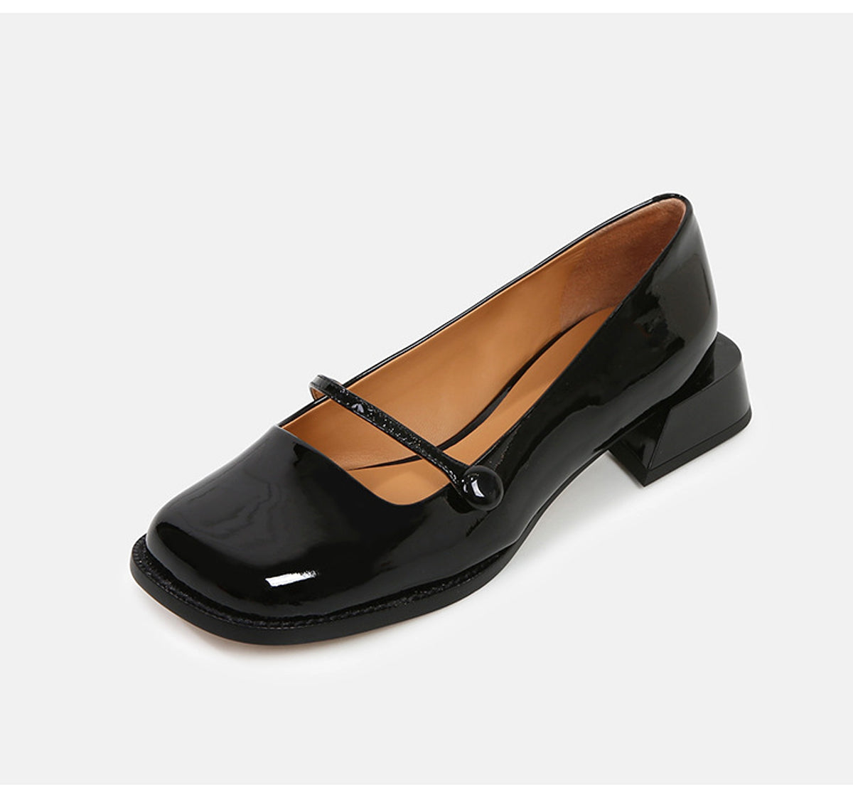 A Rose Single Shoe Square Toe Low-heel Bridal Shoes - enhanced image 9