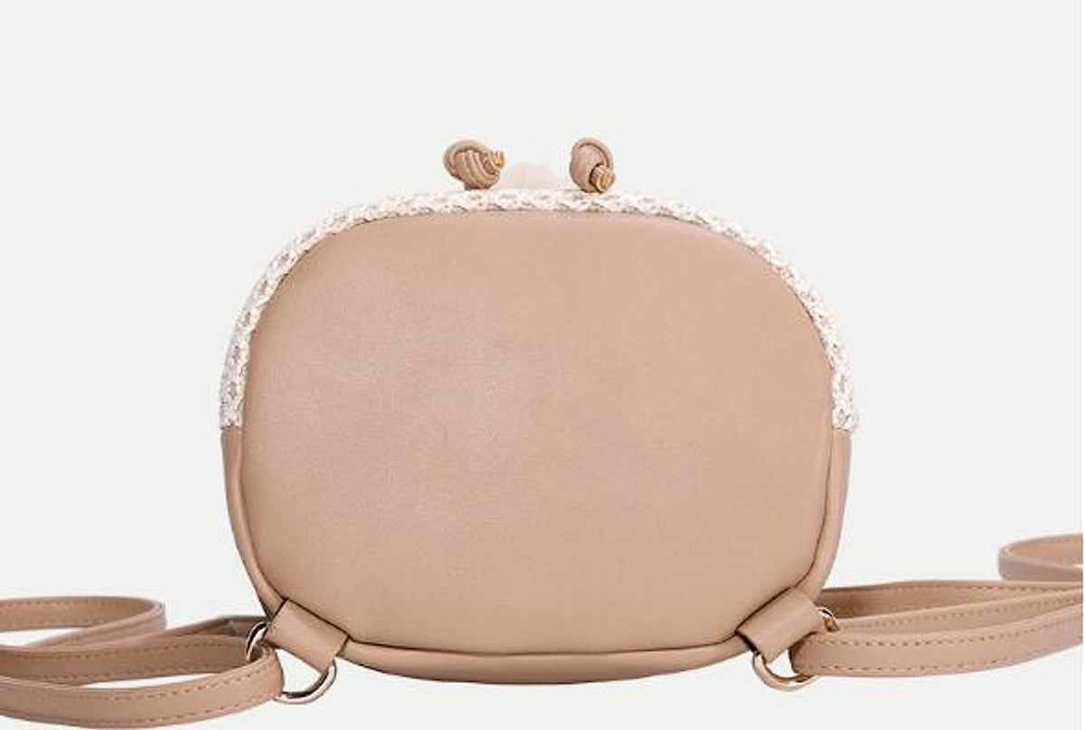Bellique™ – Woven PU Leather Backpack with Fur Accent - enhanced image 9