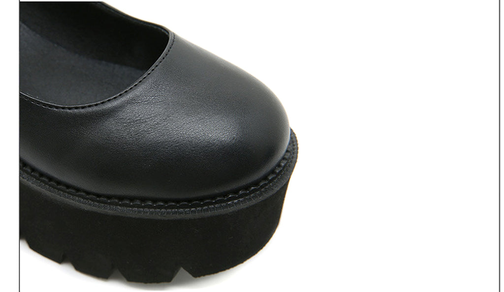 Buckle British Style Retro Platform Shoes - enhanced image 9