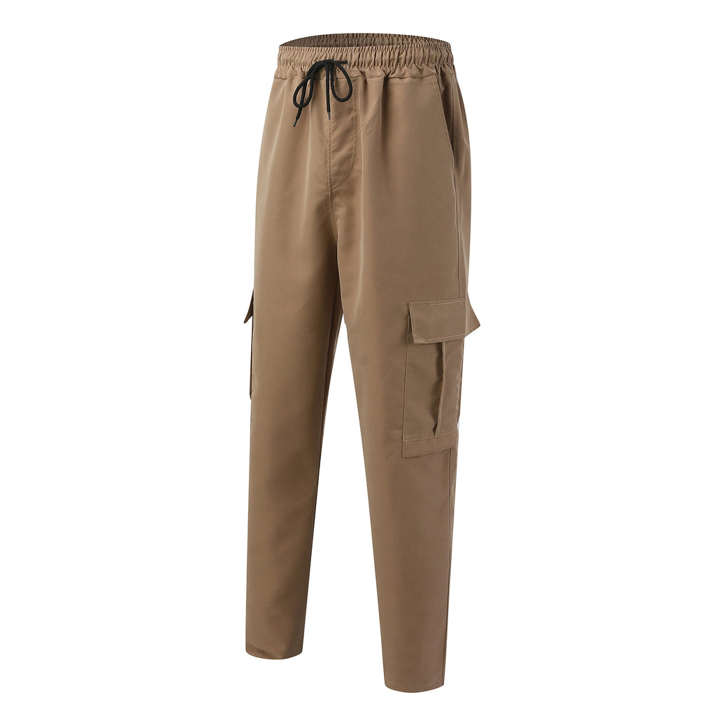 Casual Cargo Pants For Men Loose Straight Drawstring Waist Trousers With Pockets - enhanced image 9