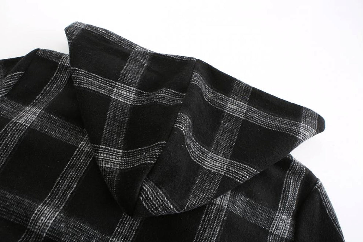 Check Color Jacket With Turn Over Collar - enhanced image 9