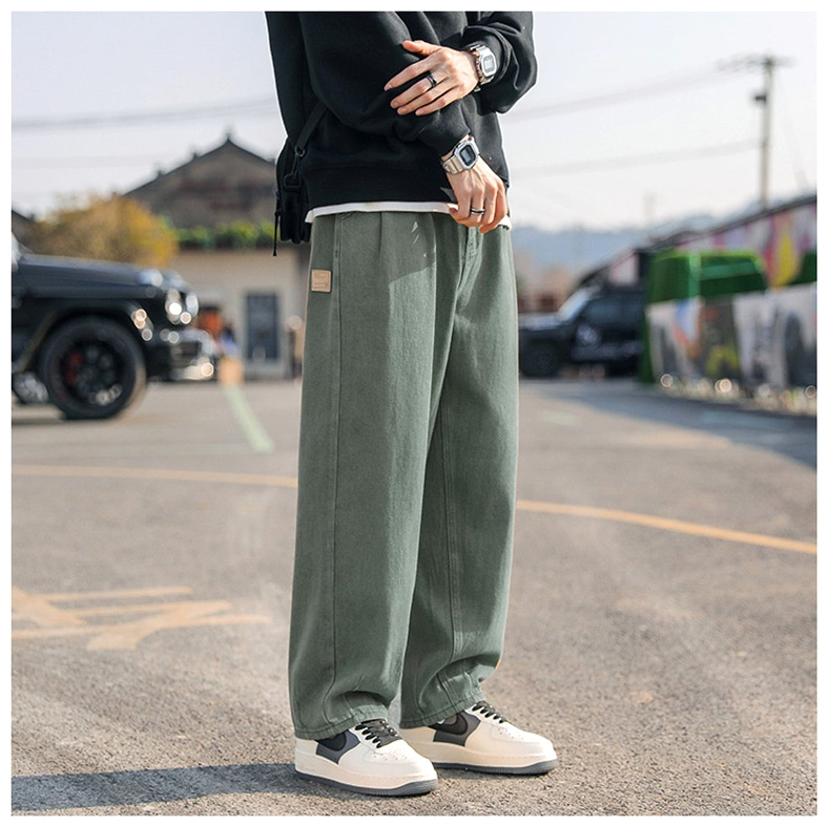 Cotton Pants Men's Casual Straight-leg Pants (Jeans) - enhanced image 9