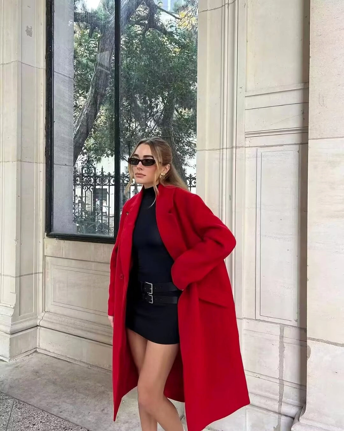 Double-Breasted Long Red Overcoat – Haute Edition 25 - enhanced image 9