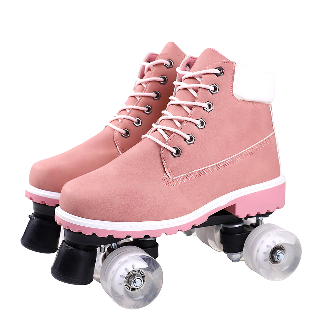 Double Row Skates Double Row Pulleys Four-roller Skates Roller Skating Flashing Wheels - enhanced image 9