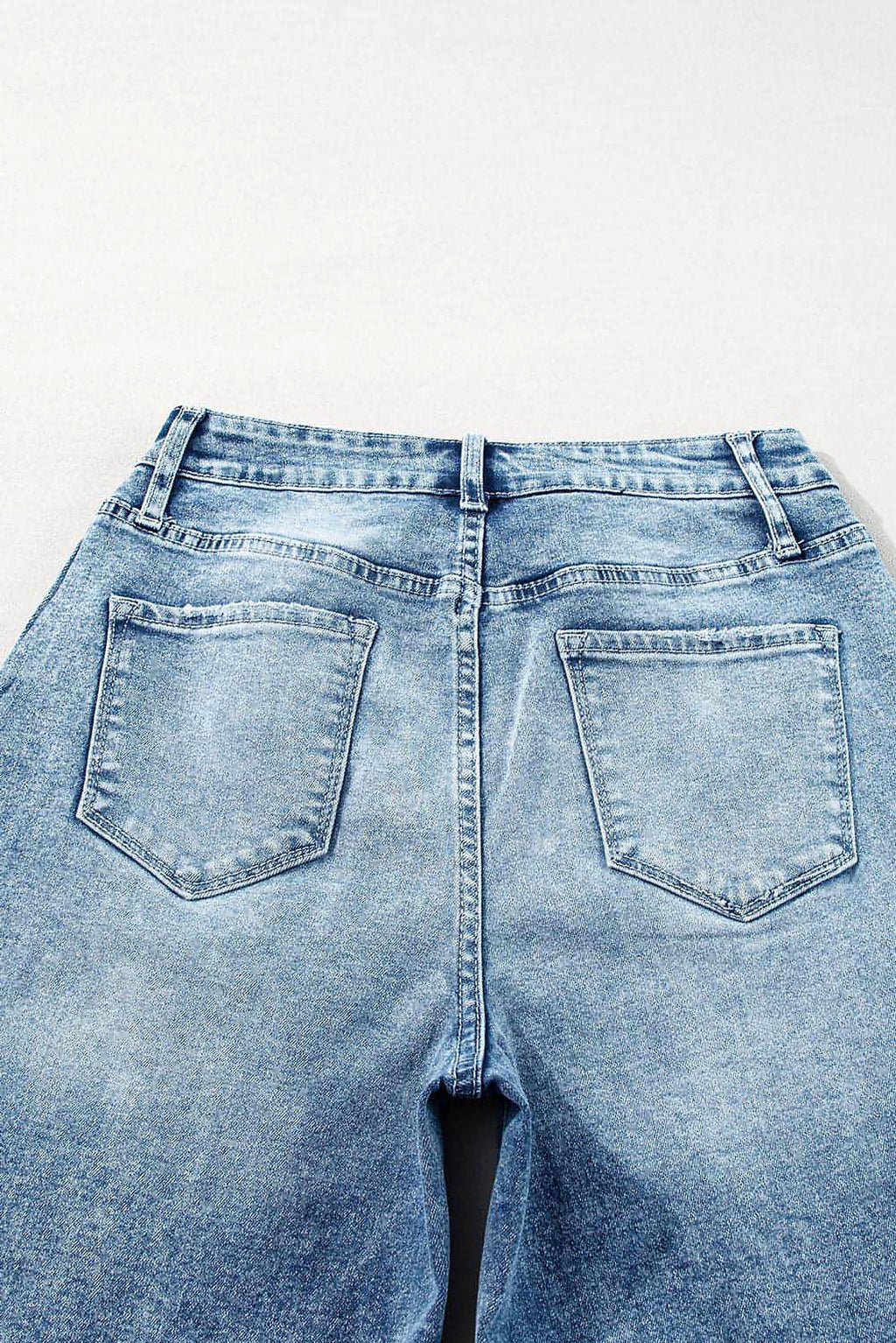 Dusk Blue Central Seamed Wide Leg High Waist Jeans - enhanced image 9
