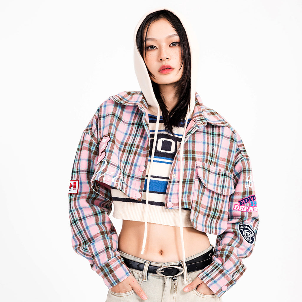 Fashion Brand Plaid Long Sleeve DressShirt Coat Jacket Men & Women - enhanced image 9