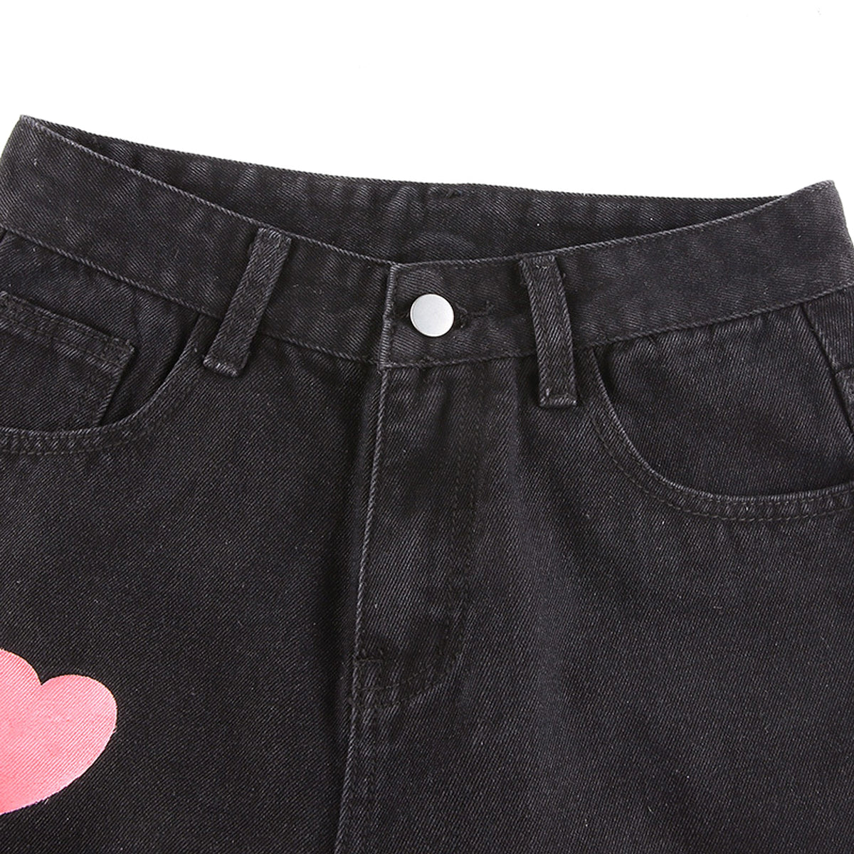Fashionable love printed jeans women - enhanced image 9