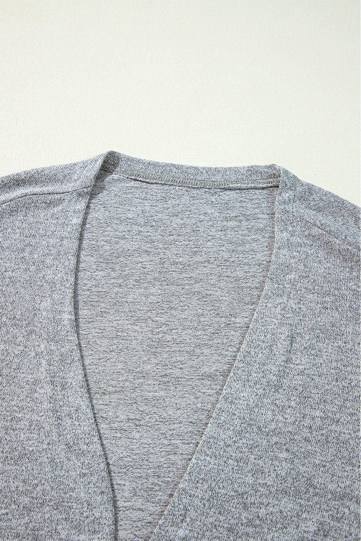 High Rise Solid Color Open Front Lightweight Cardigan - enhanced image 9