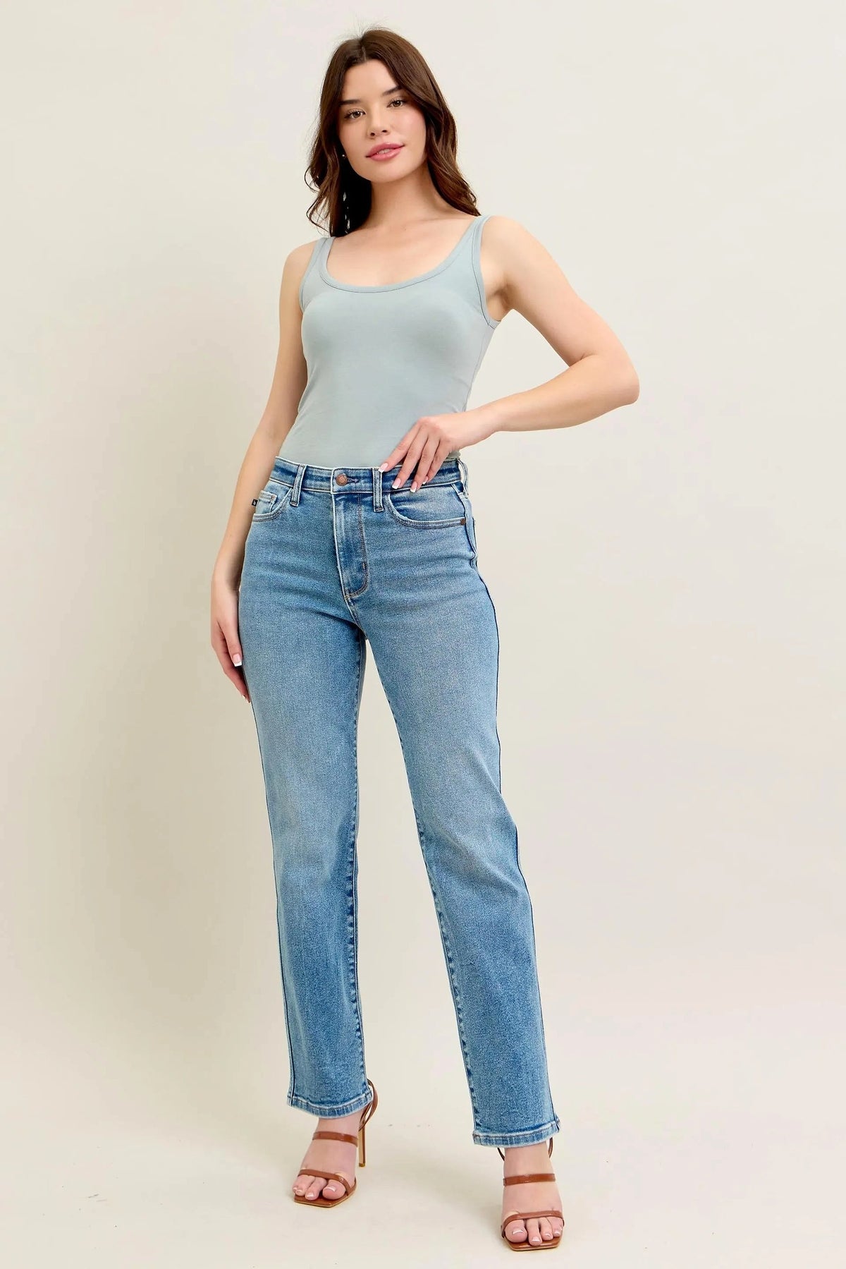 Judy Blue Full Size Hw Vintage Straight Jeans Plus Size - enhanced image 9