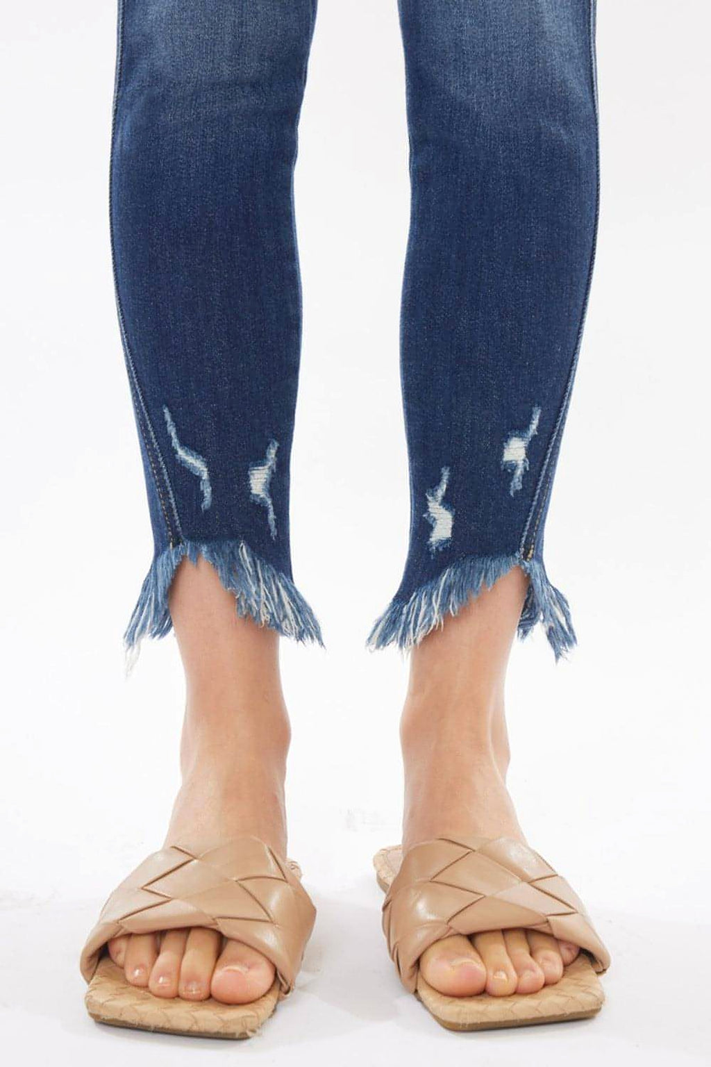 Kancan Raw Hem High Waist Cropped Jeans - enhanced image 9