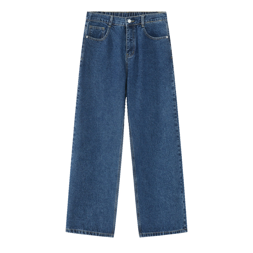 Korean Version Loose Elastic Waist Straight Casual Jeans For Men - enhanced image 9