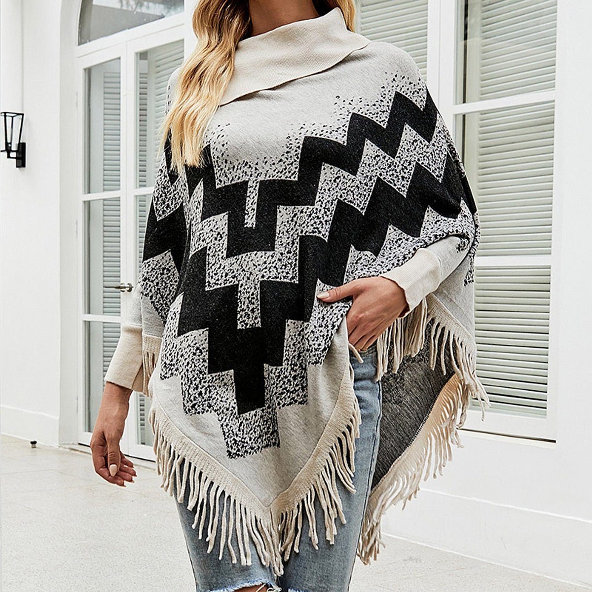 A.1 Ladies Casual Loose Knit Sweater Coat